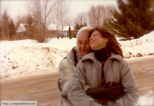 Grandma Muriel holds me during the winter of 1980.