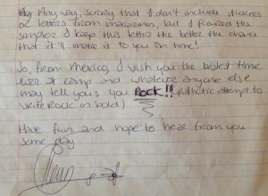 A sample of Pleun's penmanship.