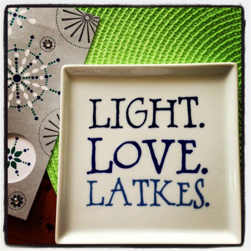 The extent of my Hanukkah decorations.