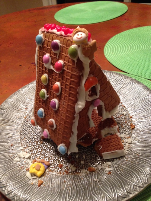 The state of our gingerbread house last week.