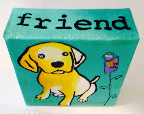 4x4 acrylic painting with texturizing medium, just $40, including shipping to those in the United States.